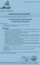 convocation du Conseil Municipal du 19 octobre 2026