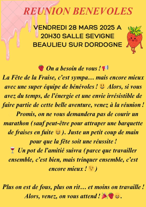 Réunion bénévoles