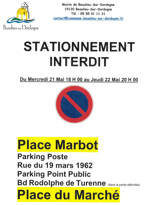 Restrictions stationnement